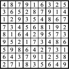 Answers to Previous Sudoku Puzzle