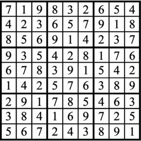 Answers to Previous Sudoku Puzzle