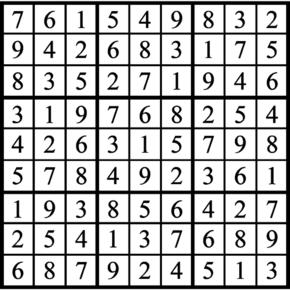 Answers to Previous Sudoku Puzzle