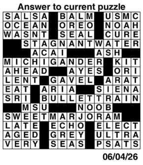 Answers to Previous Crossword