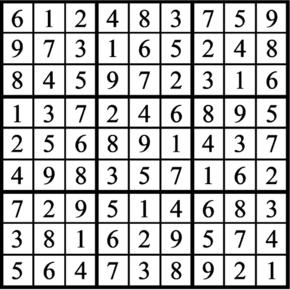 Answers to Previous Sudoku Puzzle