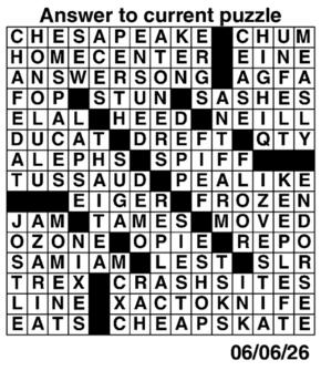 Answers to Previous Crossword
