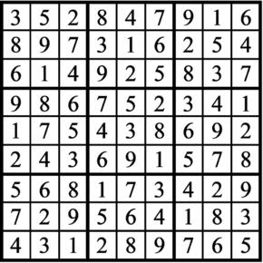 Answers to Previous Sudoku Puzzle