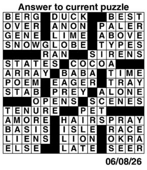 Answers to Previous Crossword