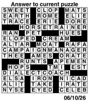 Answers to Previous Crossword