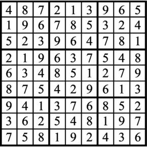 Answers to Previous Sudoku Puzzle