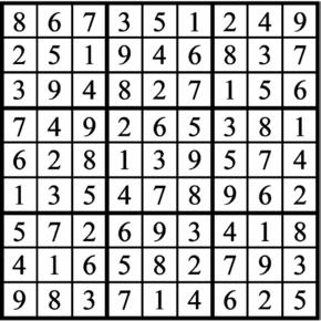 Answers to Previous Sudoku Puzzle