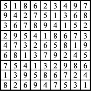 Answers to Previous Sudoku Puzzle
