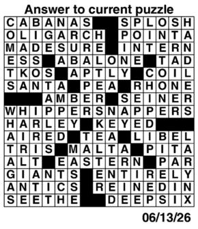 Answers to Previous Crossword