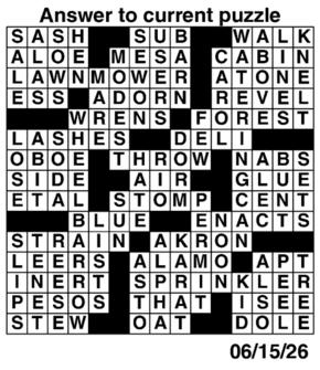 Answers to Previous Crossword