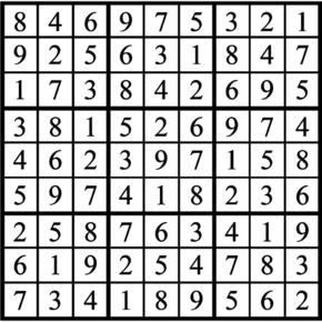 Answers to Previous Sudoku Puzzle