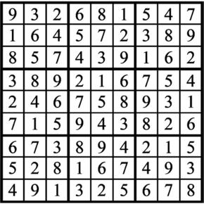 Answers to Previous Sudoku Puzzle