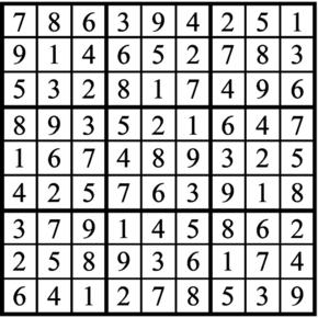 Answers to Previous Sudoku Puzzle