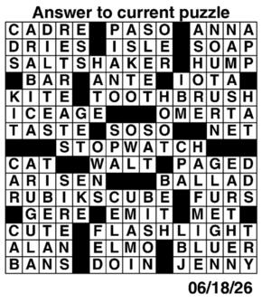 Answers to Previous Crossword