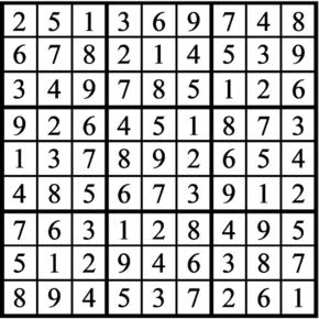 Answers to Previous Sudoku Puzzle