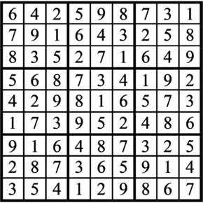 Answers to Previous Sudoku Puzzle