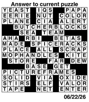 Answers to Previous Crossword