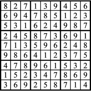 Answers to Previous Sudoku Puzzle