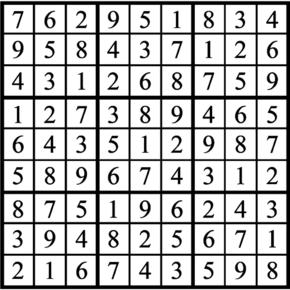 Answers to Previous Sudoku Puzzle