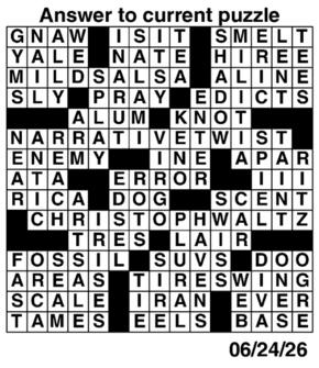 Answers to Previous Crossword