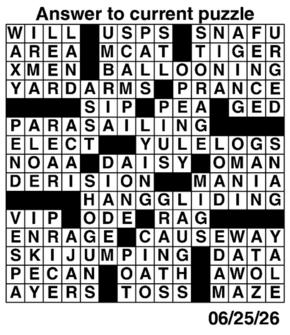 Answers to Previous Crossword