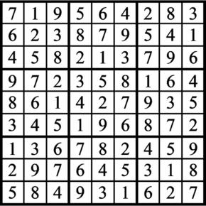 Answers to Previous Sudoku Puzzle