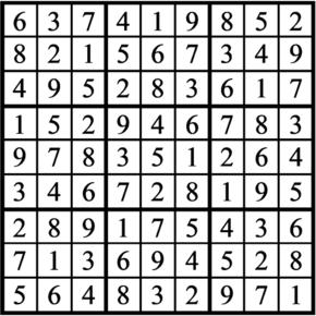 Answers to Previous Sudoku Puzzle