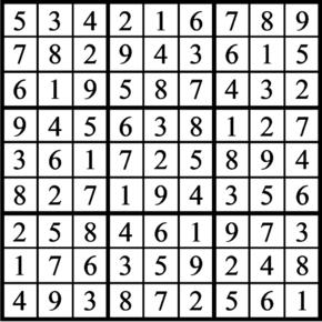 Answers to Previous Sudoku Puzzle