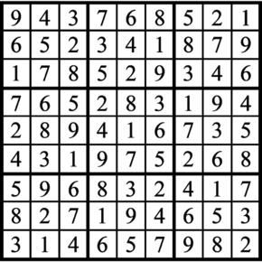 Answers to Previous Sudoku Puzzle