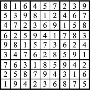 Answers to Previous Sudoku Puzzle