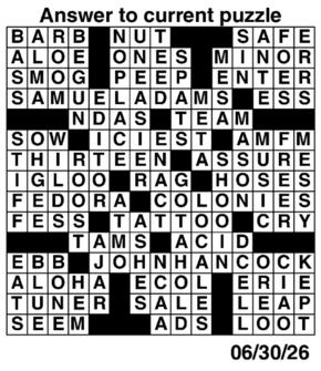 Answers to Previous Crossword