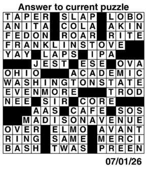 Answers to Previous Crossword