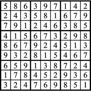 Answers to Previous Sudoku Puzzle