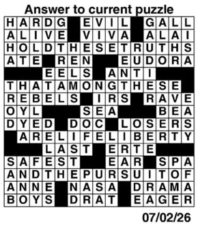 Answers to Previous Crossword