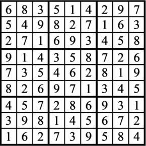 Answers to Previous Sudoku Puzzle