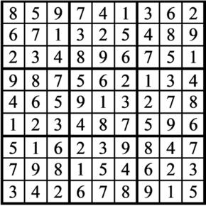 Answers to Previous Sudoku Puzzle