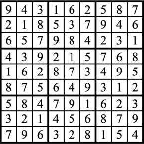 Answers to Previous Sudoku Puzzle