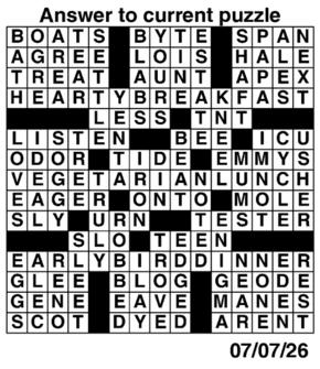 Answers to Previous Crossword