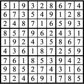 Answers to Previous Sudoku Puzzle