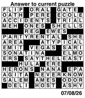 Answers to Previous Crossword