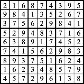 Answers to Previous Sudoku Puzzle