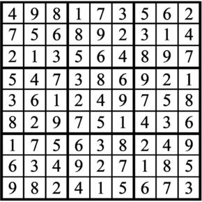 Answers to Previous Sudoku Puzzle
