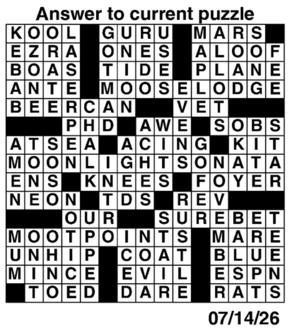 Answers to Previous Crossword