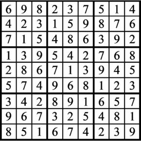 Answers to Previous Sudoku Puzzle