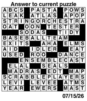 Answers to Previous Crossword