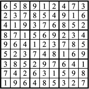 Answers to Previous Sudoku Puzzle