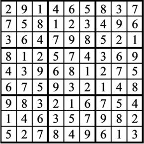 Answers to Previous Sudoku Puzzle