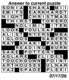 Answers to Previous Crossword