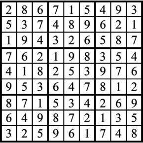 Answers to Previous Sudoku Puzzle