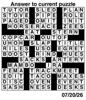 Answers to Previous Crossword